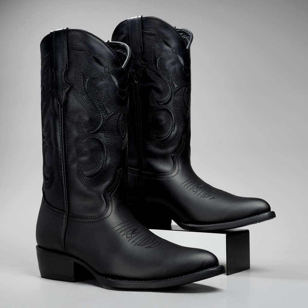 Joe’s Jeans Black Leather Combat Boots with Glossy Toe Joe main image 2