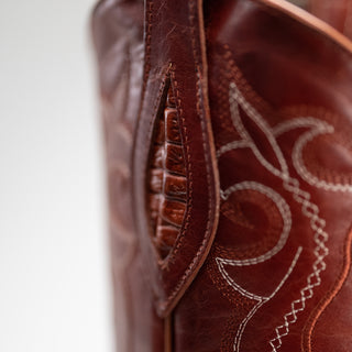 Men's Caiman J Toe Cowboy Boots and Belt Combo