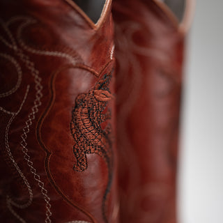 Men's Caiman J Toe Cowboy Boots and Belt Combo