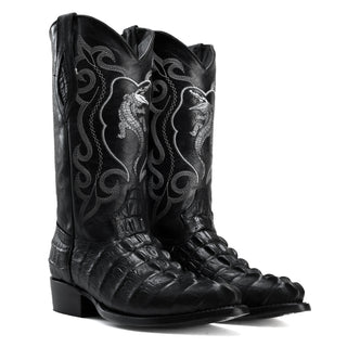 Men's Caiman J Toe Cowboy Boots and Belt Combo