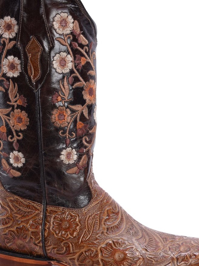 Load image into Gallery viewer, Joe Boots 16-09 Hand Tooled Tribute ,Oryx Women&#39;s Cowboy Embroidered Boots: Square Toe Western Boot
