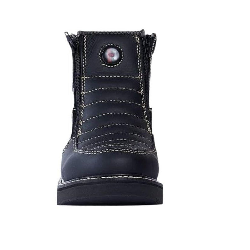 Load image into Gallery viewer, Hammer 330 Black Men&#39;s Double Zipper, Leather Work Boot, soft toe
