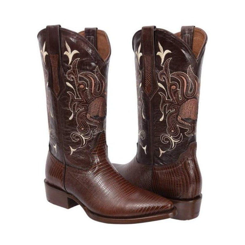 Load image into Gallery viewer, Joe boots 913 Tan  Combo Men&#39;s Western Boots: J Toe Cowboy boots in Lizard tribute Leather 013 Belt

