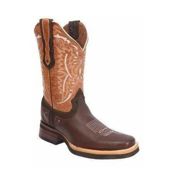 Joe Boots 512 Brown Men's Western Boots: Square Toe Cowboy & Rodeo Boots in Genuine Leather