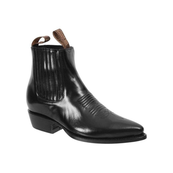 Joe boots 100C Black Men's Western boots, Vintage Cowboy short boots, J Toe, Premium Leather