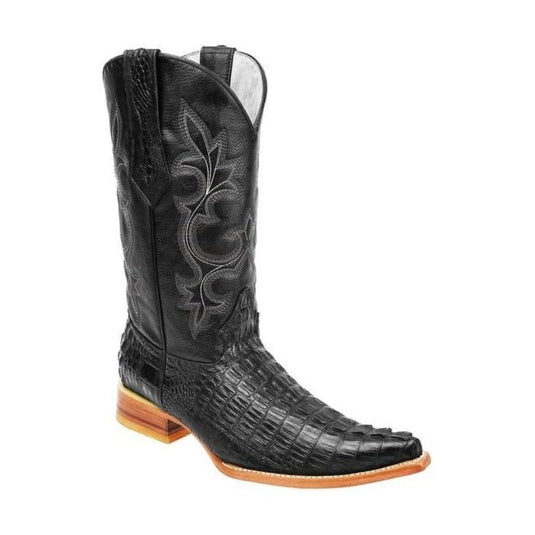 Joe boots BD04 Black Men's Western Boots Pointed Toe Cowboy boots Caiman print leather