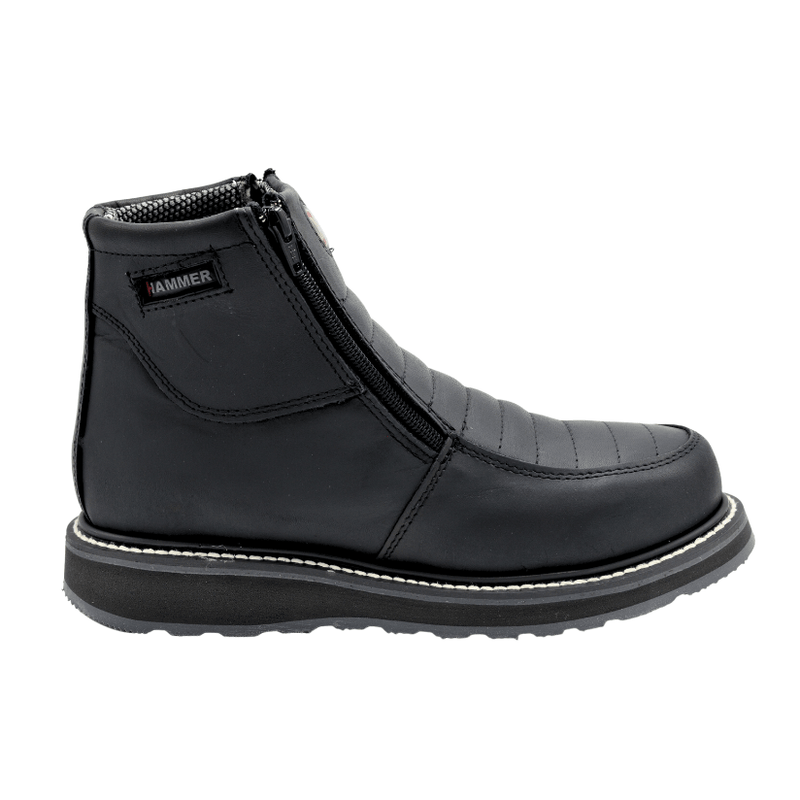 Load image into Gallery viewer, Hammer 339 Black Men&#39;s Double Zipper, Leather Work Boot, soft toe , double density sole
