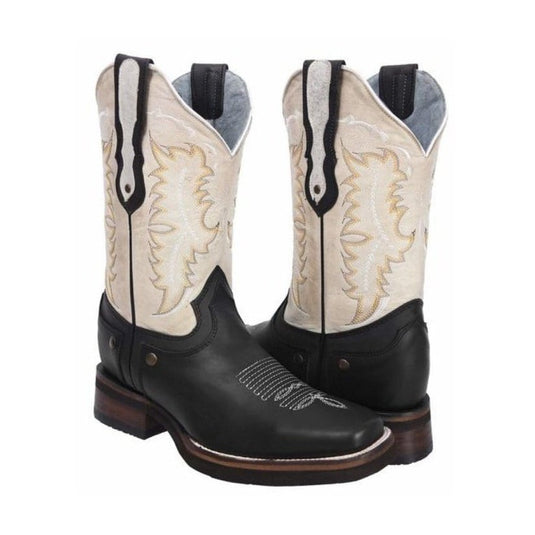 Joe Boots 512 Black Men's Western Boots: Square Toe Cowboy & Rodeo Boots in Genuine Leather