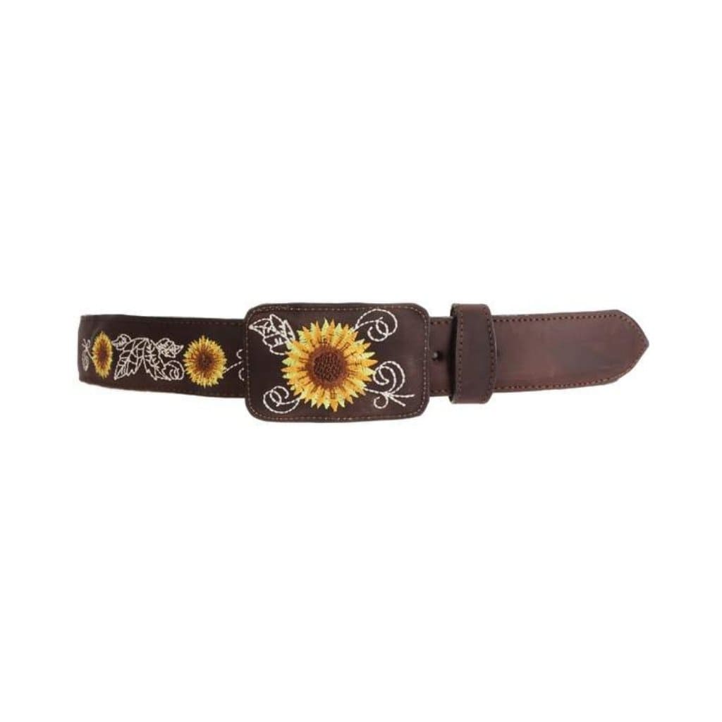 JB15-05 Chocolate Sunflower Women Belt, Cinturones para Mujer
