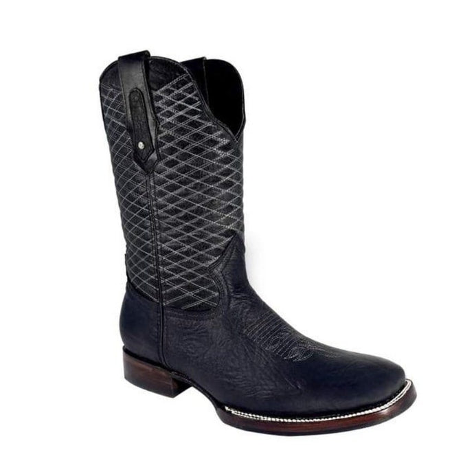 Joe Bootd 540 Black Men's Western Boots: Square Toe Cowboy & Rodeo Boots in Genuine Bull Shoulder Leather