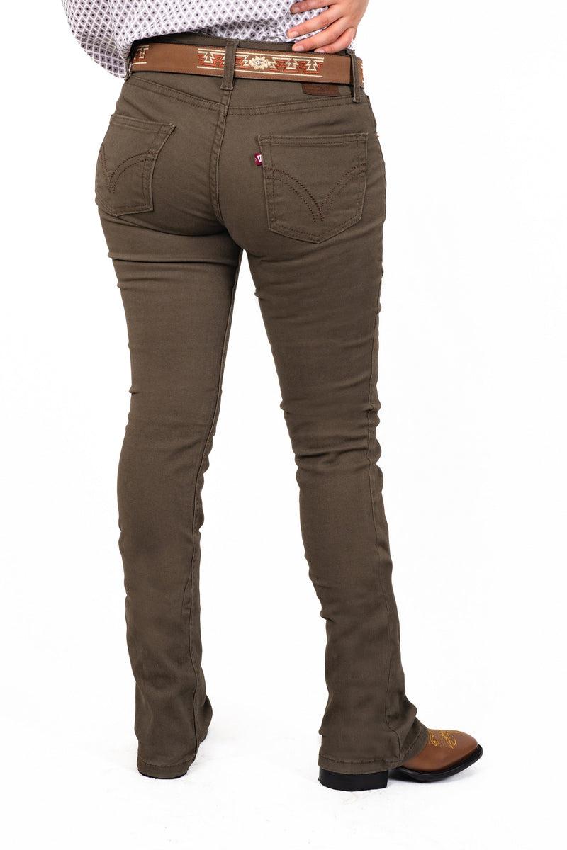 Load image into Gallery viewer, Women Olive Classic Bootcut Premium Jeans
