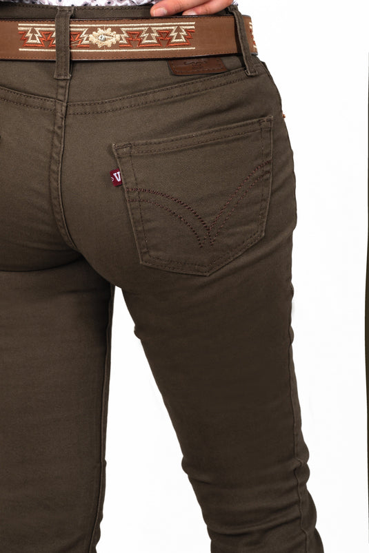 Women Olive Classic Bootcut Premium Jeans