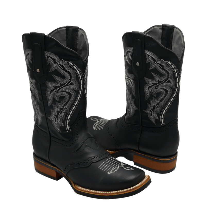 Load image into Gallery viewer, VE-030 BLACK Torito  Men&#39;s Western Boots: Square Toe Cowboy &amp; Rodeo Boots in Genuine Leather
