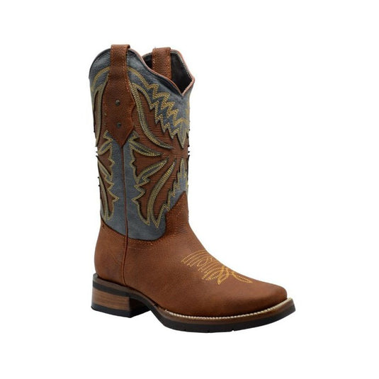 Joe boots SG518 Tan Combo Men's Western Boots: Square Toe Cowboy & Rodeo Boots in Genuine Leather with Belt 140with