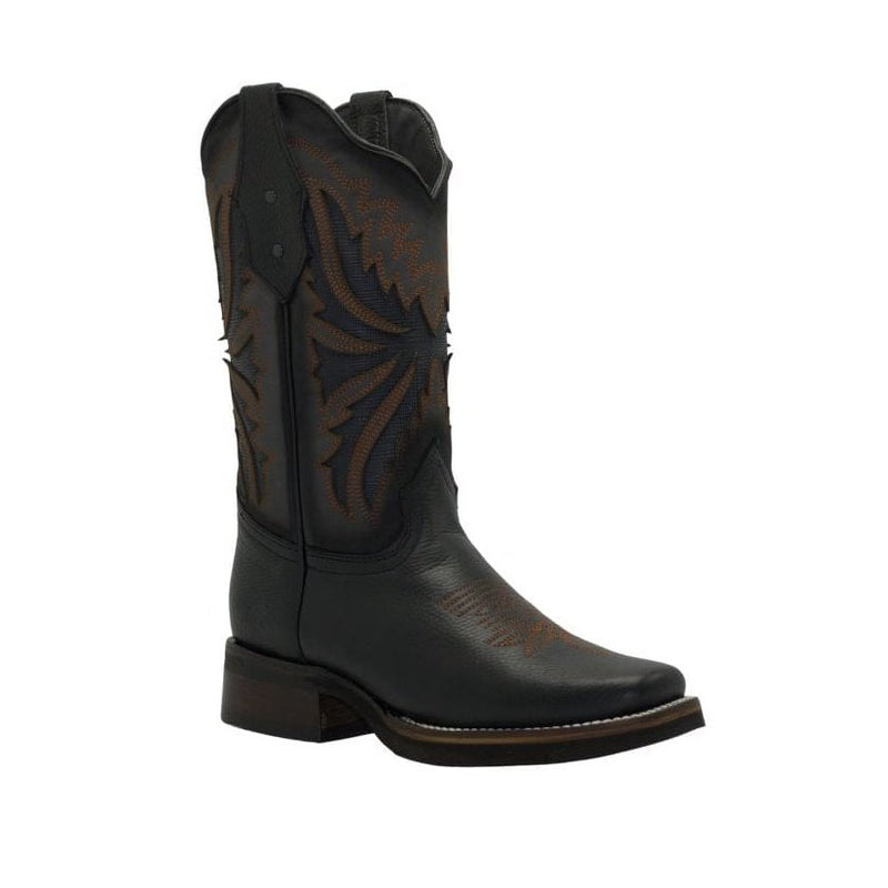Load image into Gallery viewer, SG518 Rodeo Square Toe Boot Black Rubber Sole
