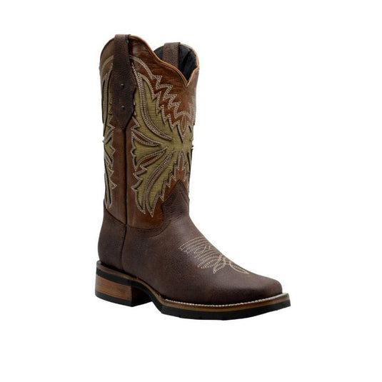 Joe boots SG518 Brown  Combo Men's Western Boots: Square Toe Cowboy & Rodeo Boots in Genuine Leather with Belt 140