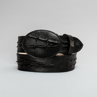 Men's Caiman Tribute Leather Oval Buckle Cowboy Belt