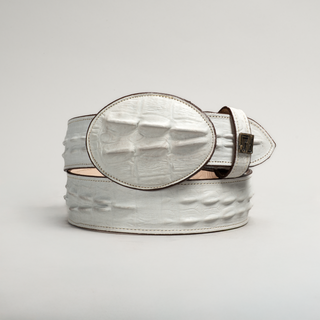 Men's Caiman Tribute Leather Oval Buckle Cowboy Belt