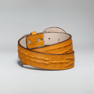 Men's Caiman Tribute Leather Oval Buckle Cowboy Belt