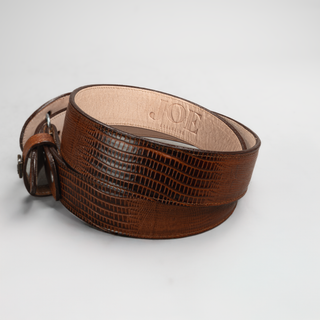 Men's Lizard Tribute Leather Cowboy Belt