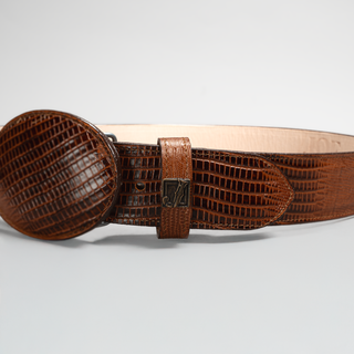 Men's Lizard Tribute Leather Cowboy Belt