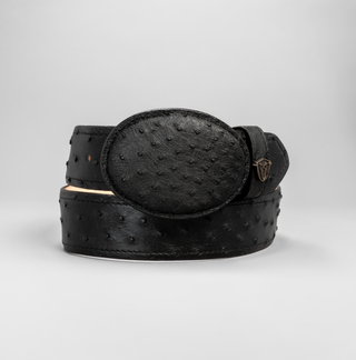 Men's Ostrich Original Exotic Leather Cowboy Belt