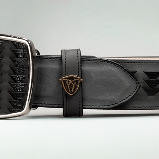 Men's Braided Square Toe Cowboy Boots and Belt Combo