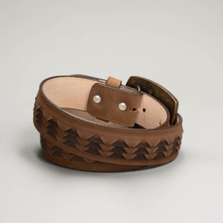 Men's Braided Leather Artisanal Embroidery Cowboy Belt