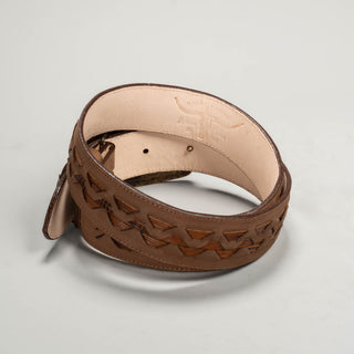 Men's Braided Leather Artisanal Embroidery Cowboy Belt