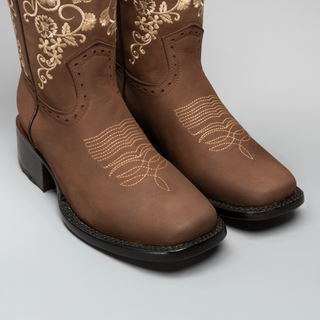 Women's Embroidered Square Toe Cowboy Boots