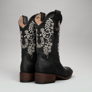 Women's Embroidered Square Toe Cowboy Boots