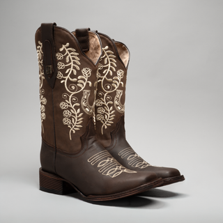 Women's Embroidered Square Toe Cowboy Boots