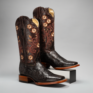 Women's Cincelado Square Toe Cowboy Boots