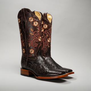 Women's Cincelado Square Toe Cowboy Boots