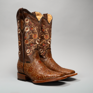 Women's Cincelado Square Toe Cowboy Boots