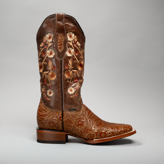 Women's Cincelado Square Toe Cowboy Boots