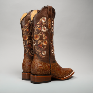 Women's Cincelado Square Toe Cowboy Boots