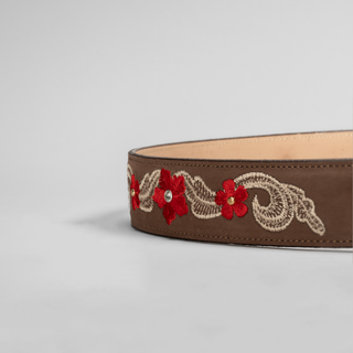 Women's Leather Artisanal Embroidery Cowboy Belt