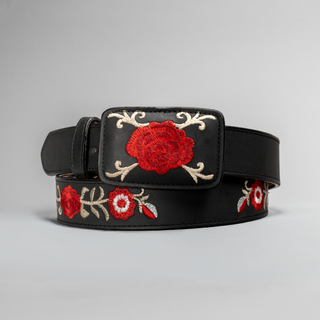 Women's Leather Artisanal Embroidery Cowboy Belt