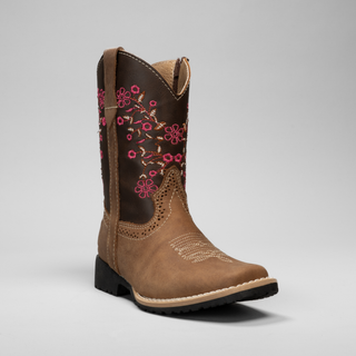 Kid's Embroidered Square Toe Cowboy Boots