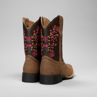 Kid's Embroidered Square Toe Cowboy Boots