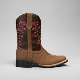 Kid's Embroidered Square Toe Cowboy Boots