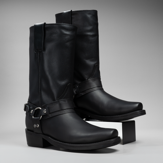 Men's Motorcycle Biker Square Toe Boots