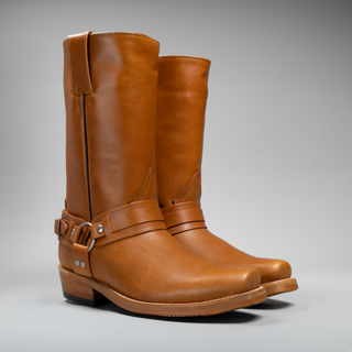 Men's Motorcycle Biker Square Toe Boots