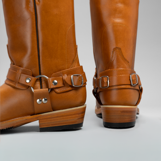 Men's Motorcycle Biker Square Toe Boots