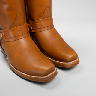 Men's Motorcycle Biker Square Toe Boots