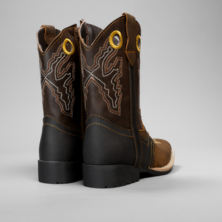 Kid's Embroidered Square Toe Cowboy Boots