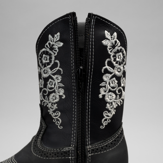 Kid's Embroidered Square Toe Cowboy Boots