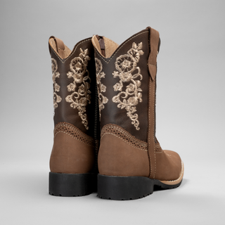 Kid's Embroidered Square Toe Cowboy Boots
