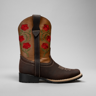 Kid's Embroidered Square Toe Cowboy Boots